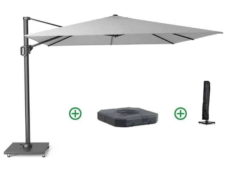 Platinum Challenger zweefparasol 3x3m T1 (incl. voet + hoes) light grey