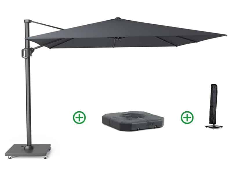 Platinum Challenger zweefparasol 3x3m T1 premium (incl. voet + hoes) anthracite