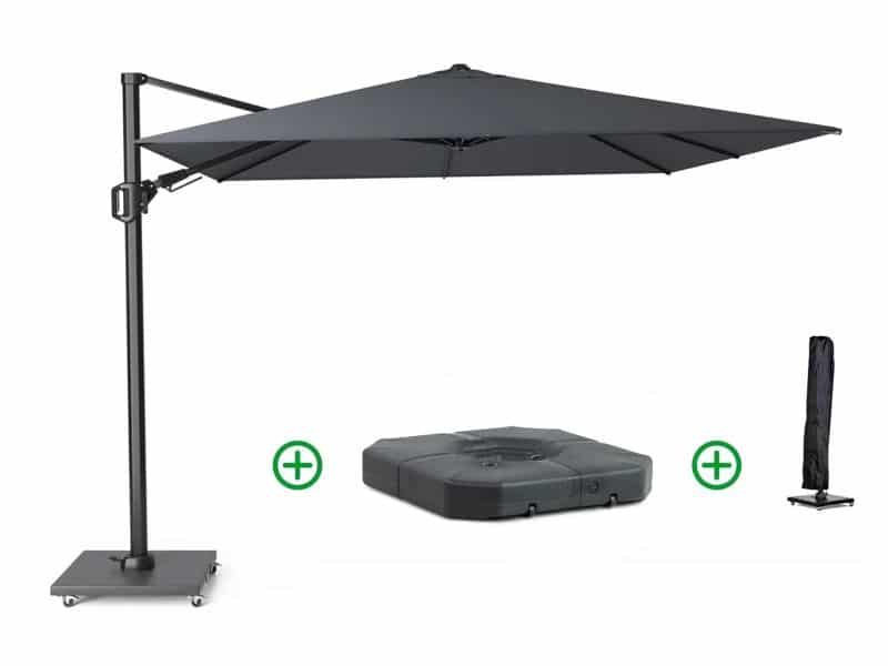 Platinum Challenger zweefparasol 3x3m T2 (incl. voet + hoes) anthracite