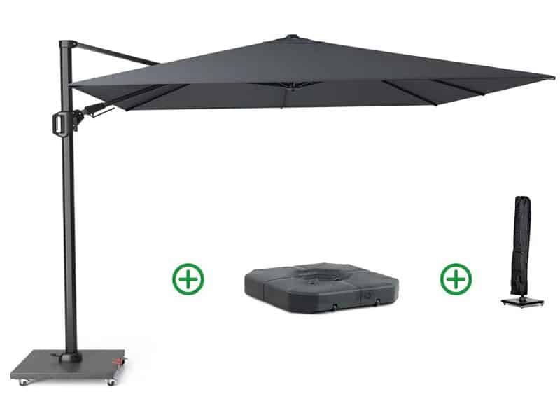 Platinum Challenger zweefparasol 3x3m T2 (incl. voet + hoes) anthracite