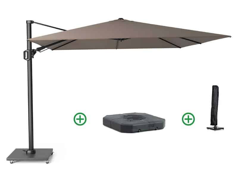 Platinum Challenger zweefparasol 3x3m T2 premium (incl. voet + hoes) havana