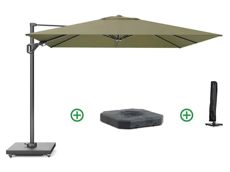 Platinum Challenger zweefparasol 3x3m T2 premium (incl. voet + hoes) lush green