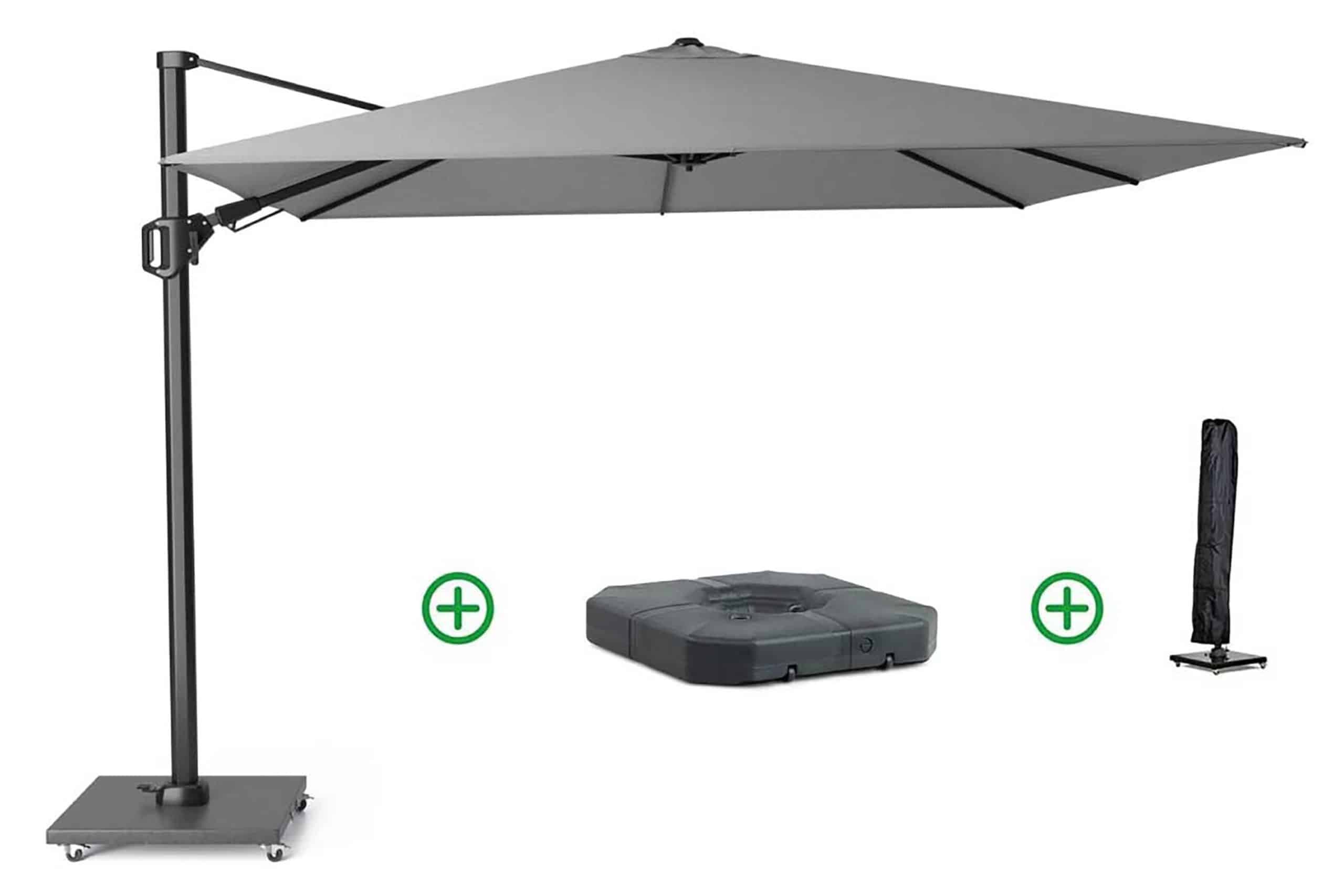 platinum challenger zweefparasol 3x3m t2 premium (incl. voet + hoes) manhattan