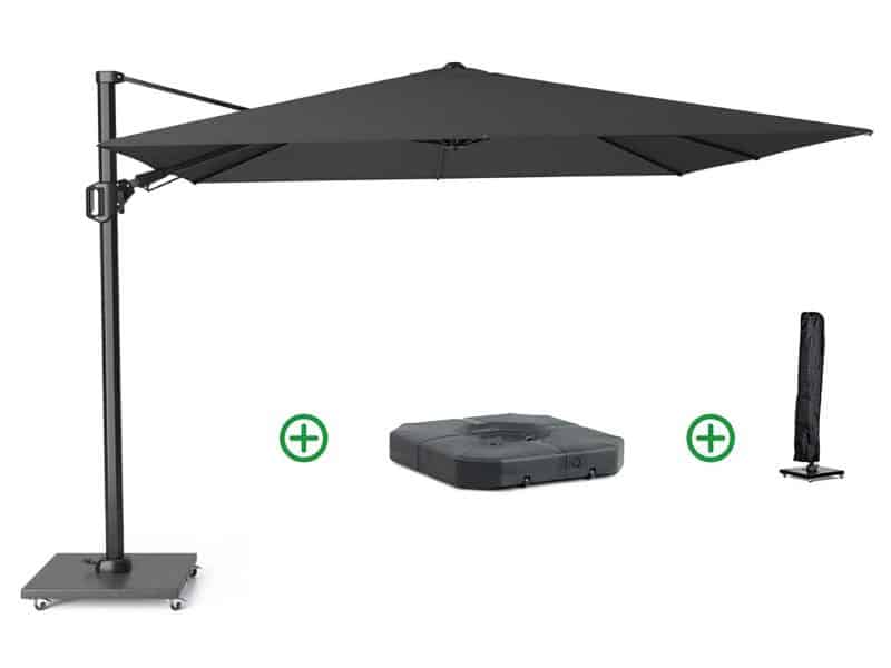 Platinum Challenger zweefparasol 3x3mT2 premium (incl. voet + hoes) faded black