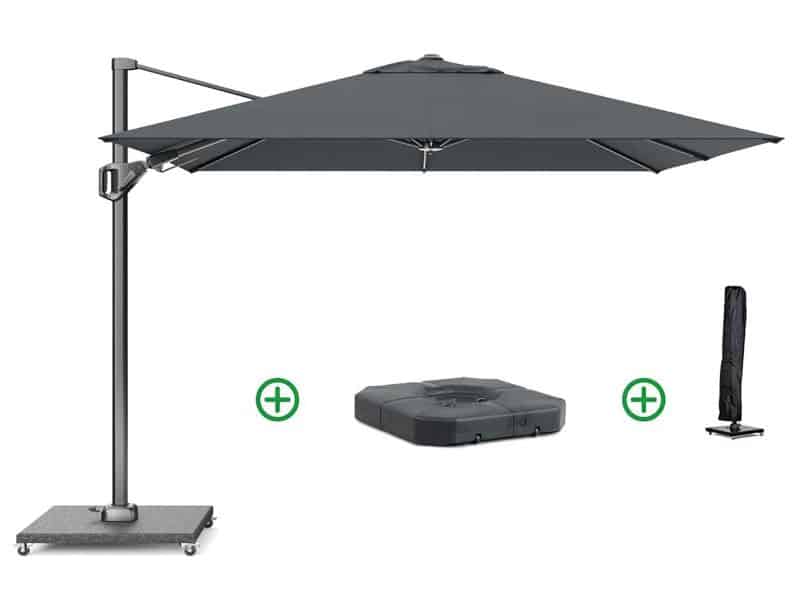 Platinum Voyager zweefparasol 2.7x2.7m T2 (incl. voet + hoes) antracite