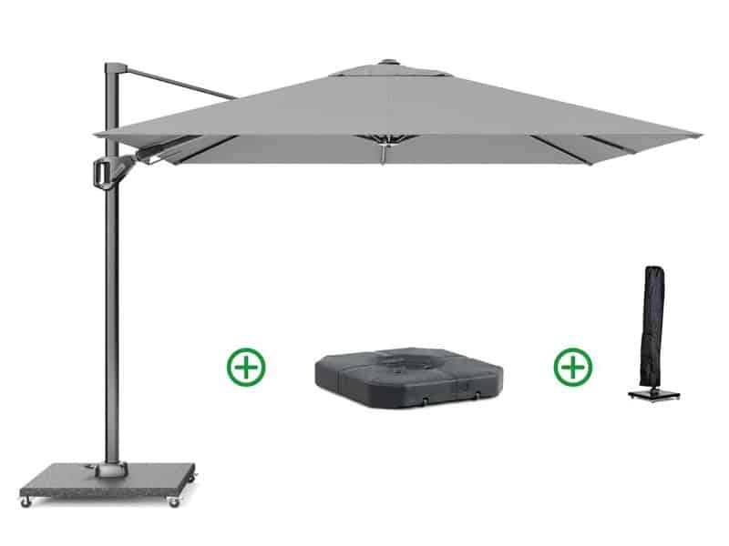 Platinum Voyager zweefparasol 2.7x2.7m T2 (incl. voet + hoes) light grey