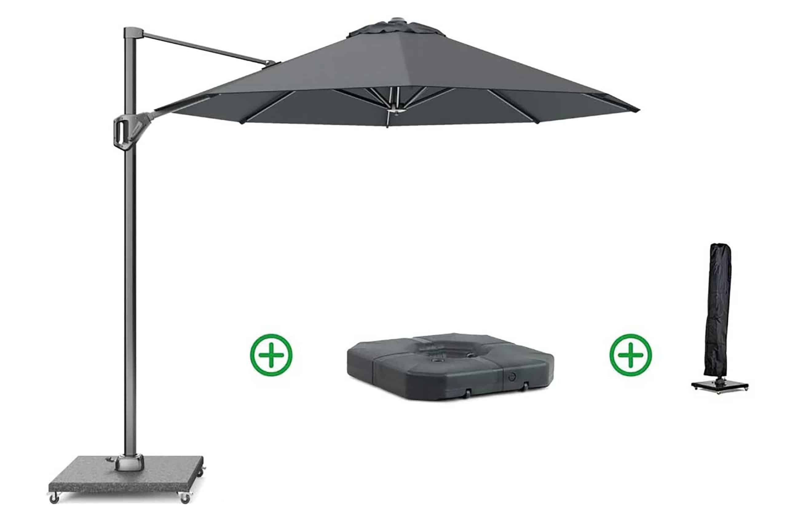 platinum voyager zweefparasol 3mØ t1 (incl.voet + hoes) antracite