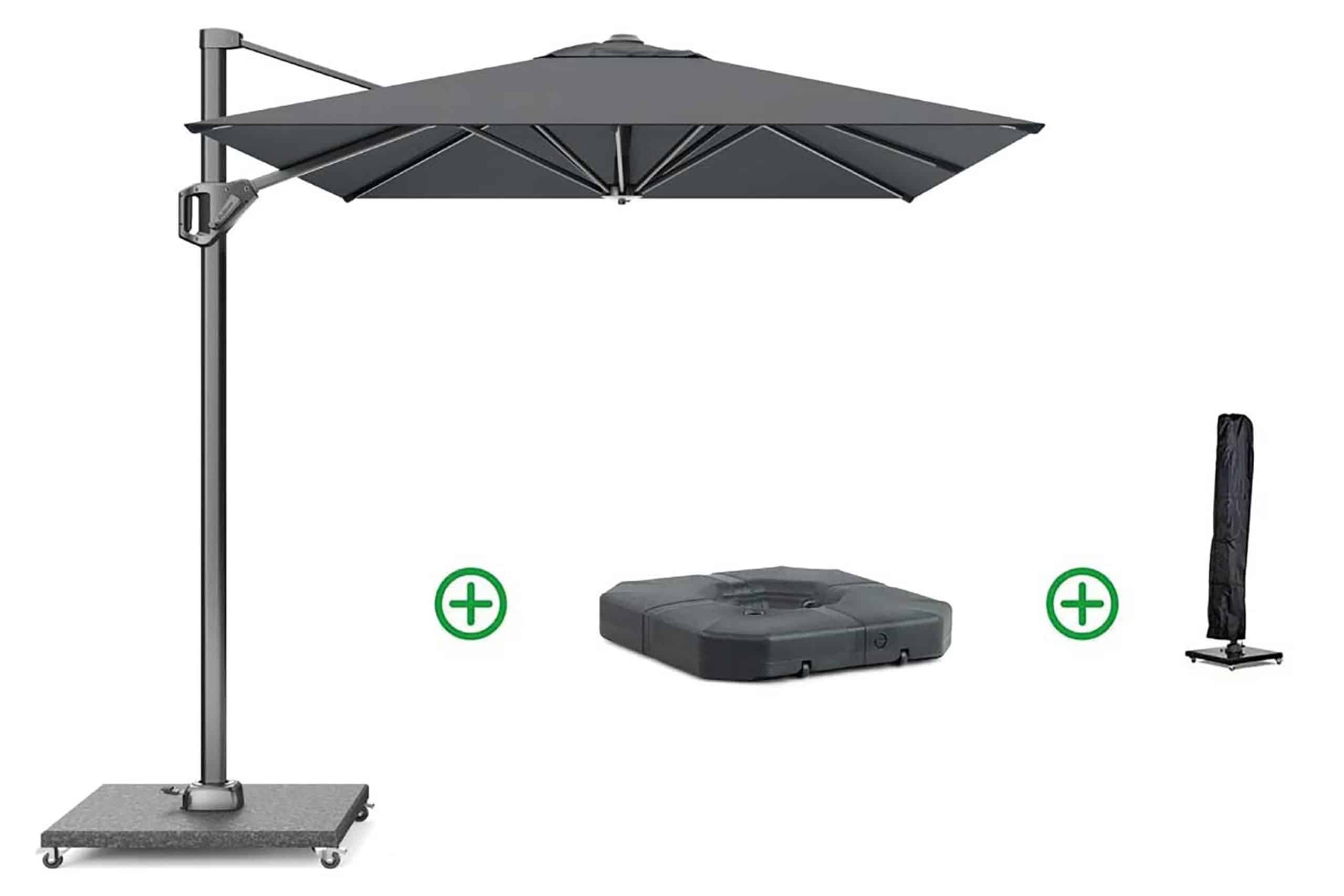 platinum voyager zweefparasol 3x2m t1 (incl. voet + hoes) antracite