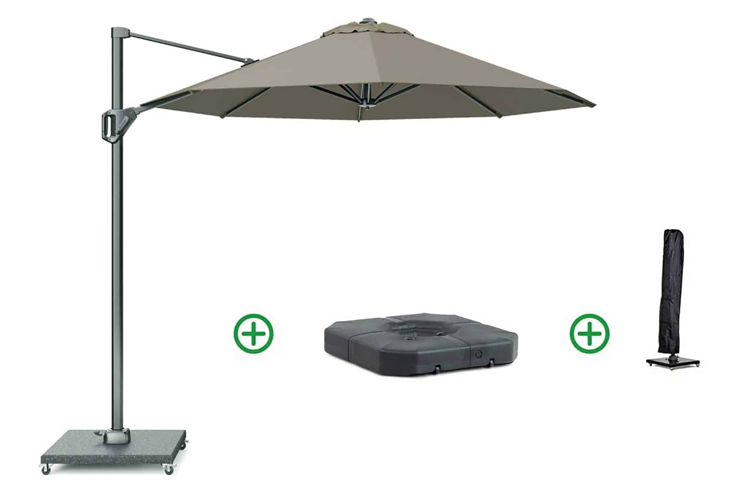 platinum voyager zweefparasol Ø3m t1 (incl. voet + hoes) taupe