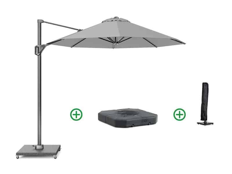Platinum Voyager zweefparasol Ø3m T1 (incl.voet + hoes) light grey