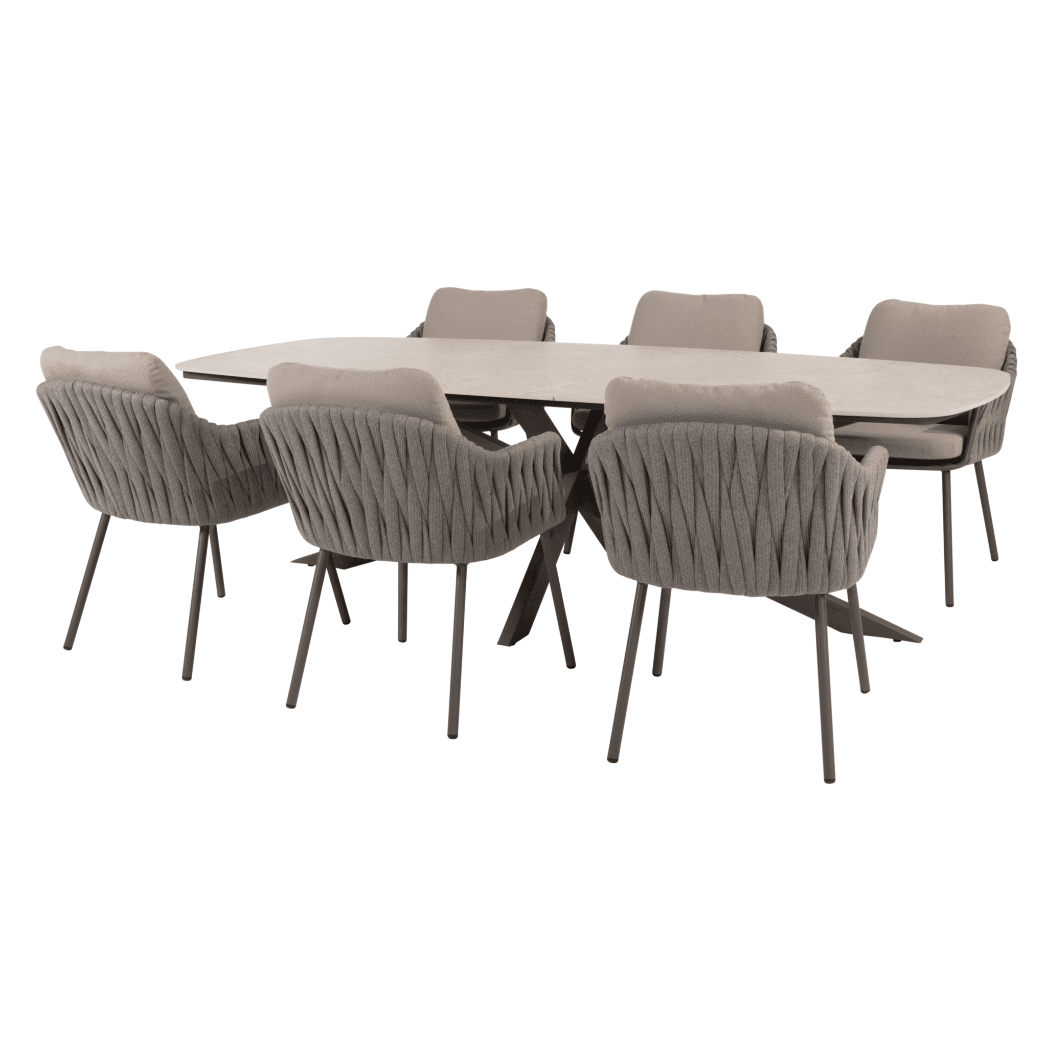 prado cannes dining tuinset 240x105xh75 cm 7 delig terre met keramisch deens ovaal blad taste 4so