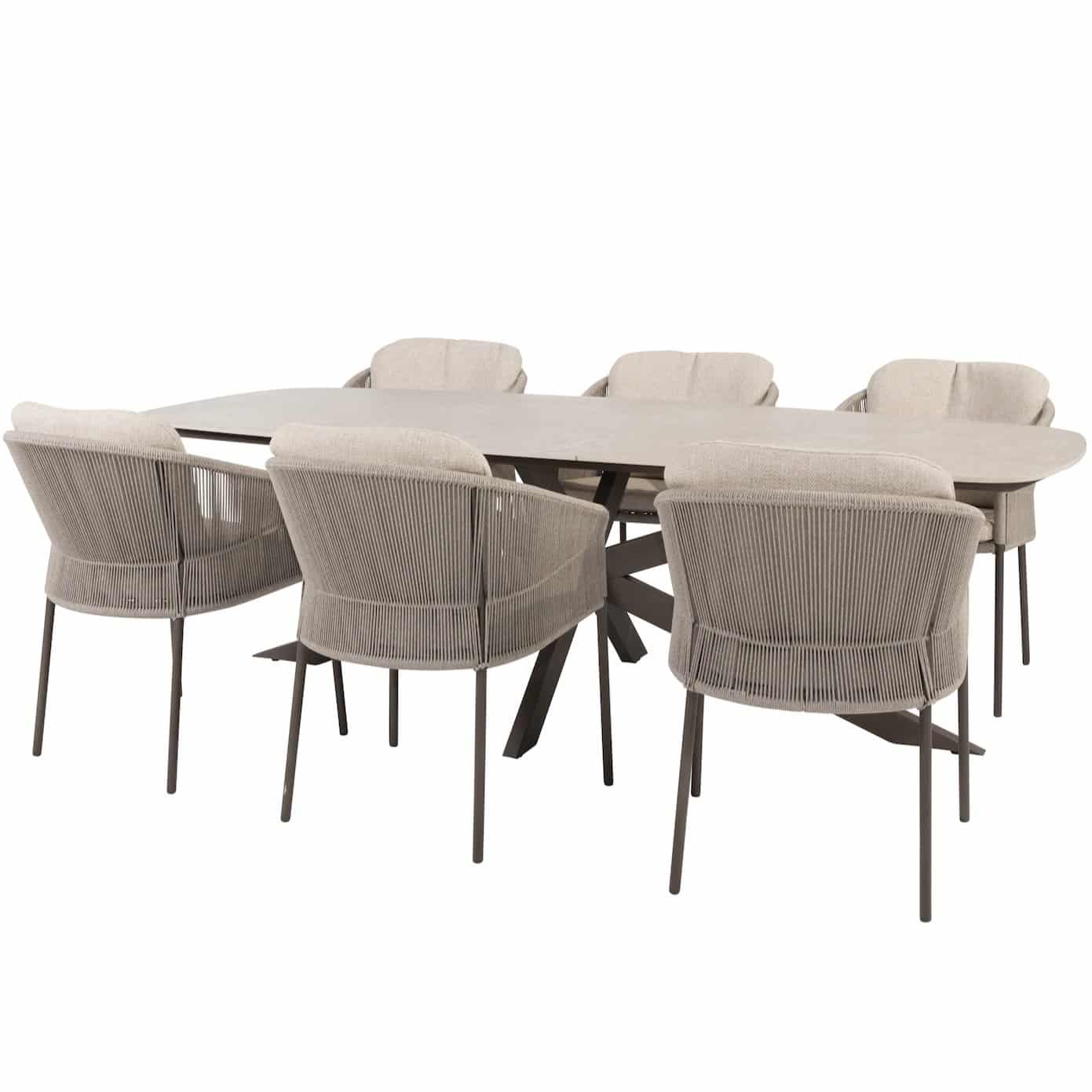 prado florence dining tuinset 240x105xh75 cm 7 delig terre keramisch deens ovaal taste 4so