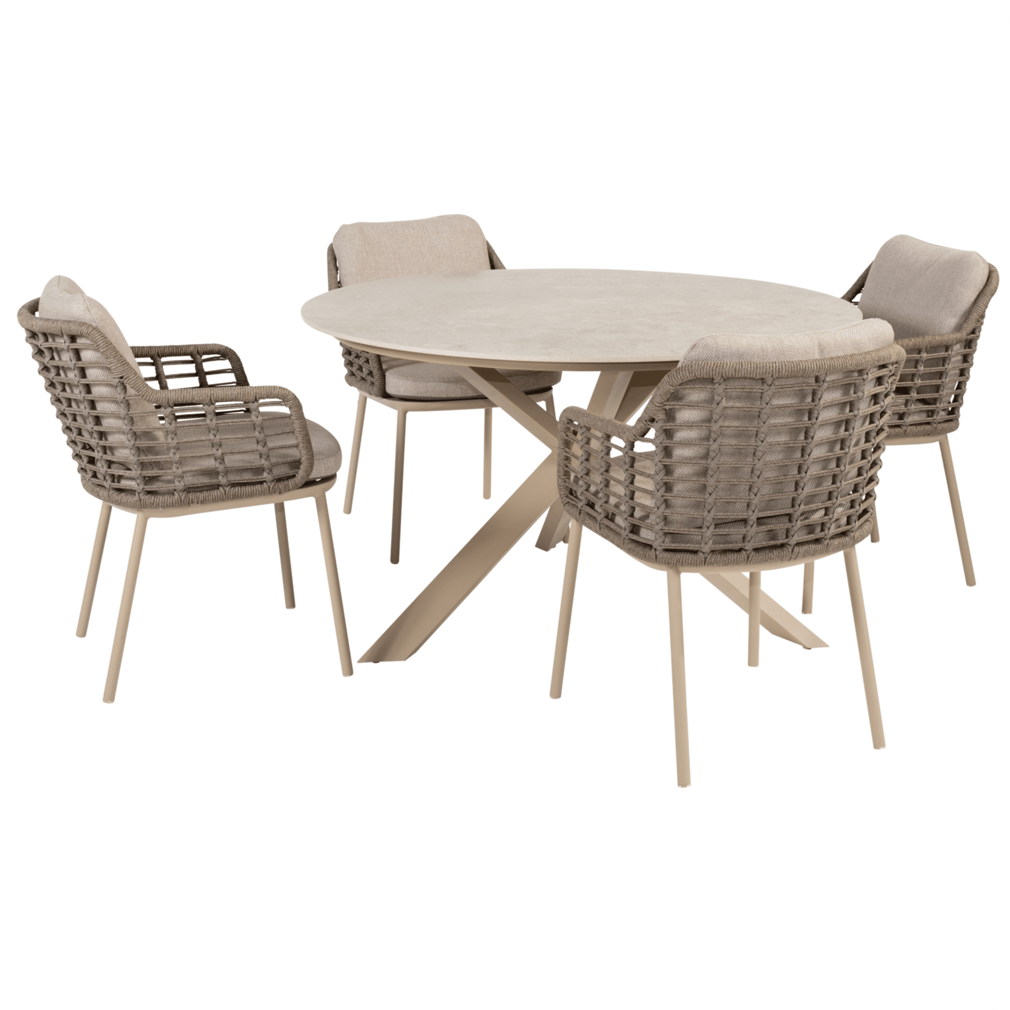 prado puglia dining tuinset 130xh75 cm 5 delig keramiek latte taste 4so