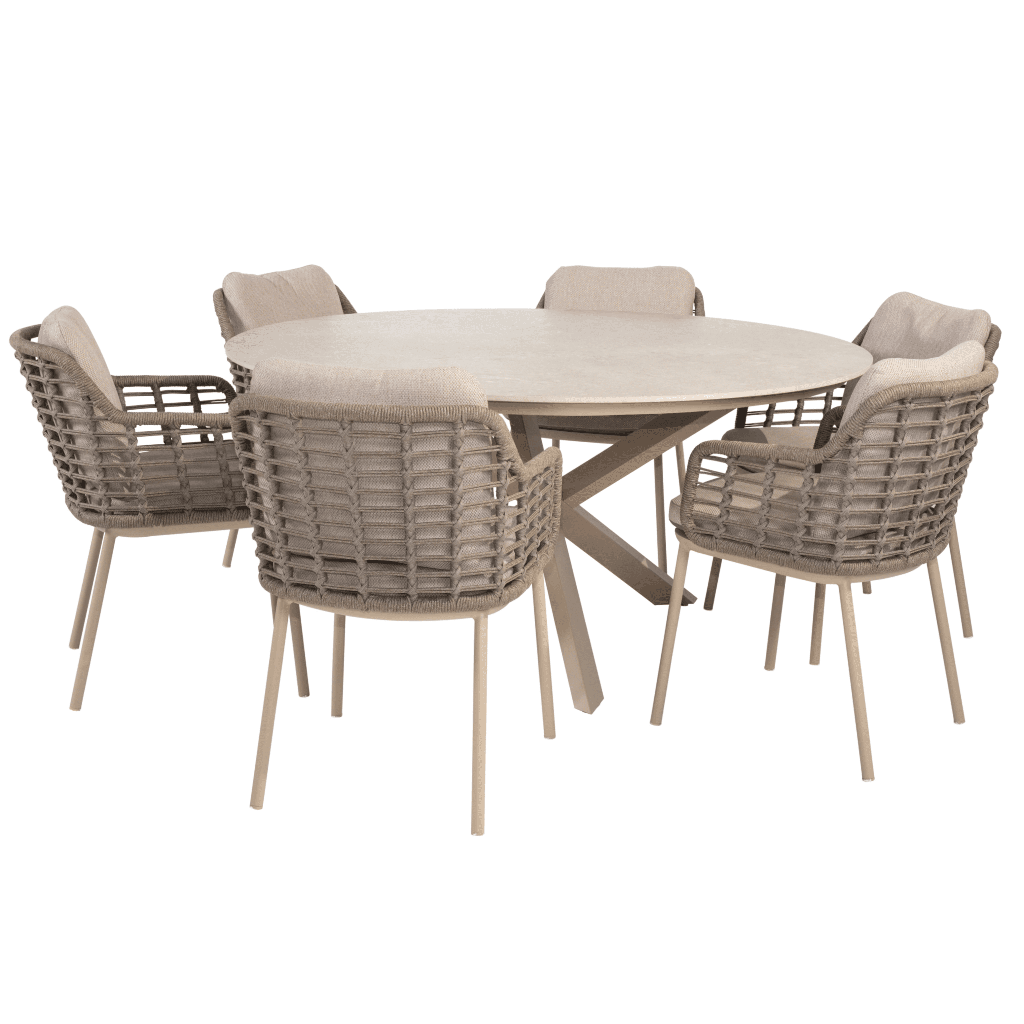 prado puglia dining tuinset 160xh75 cm 7 delig keramiek latte taste 4so