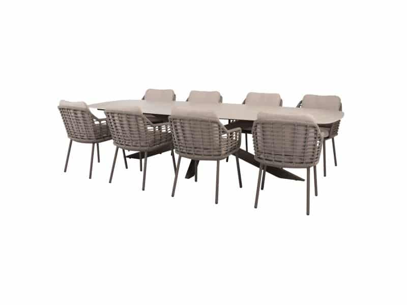 Prado Puglia dining tuinset 300x110xH75 cm 9 delig keramiek terre Taste 4SO