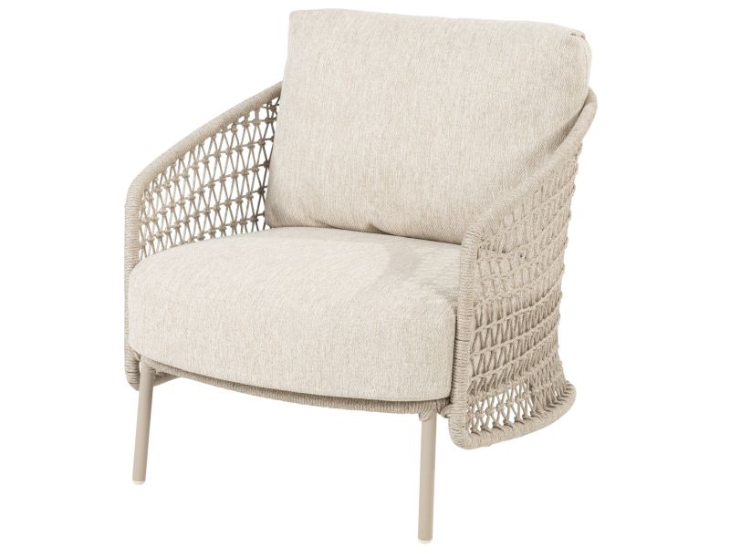 Puccini lounge tuinstoel met 2 kussens latte 4 Seasons Outdoor