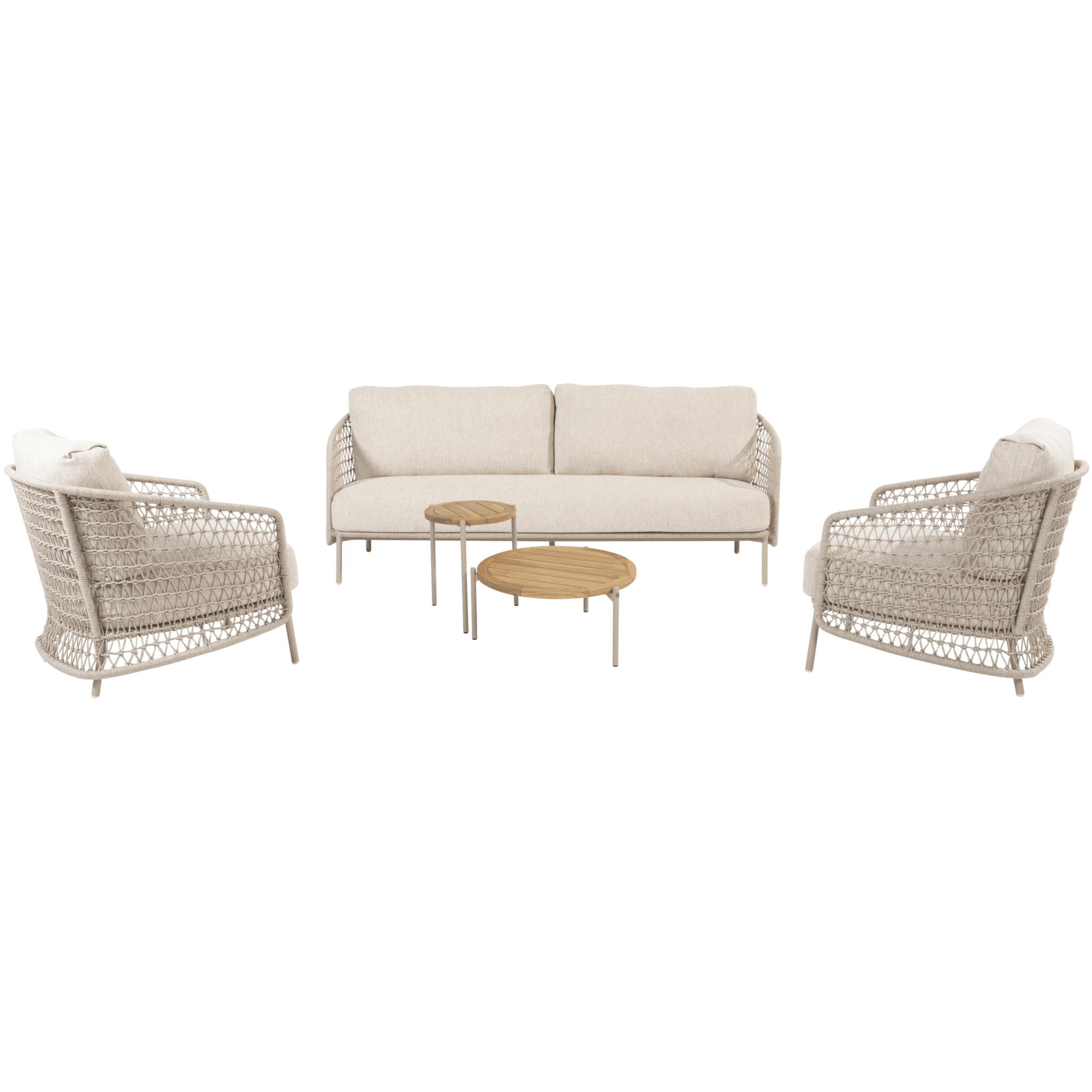 puccini stoel bank loungeset 5 delig teak latte 4 seasons outdoor