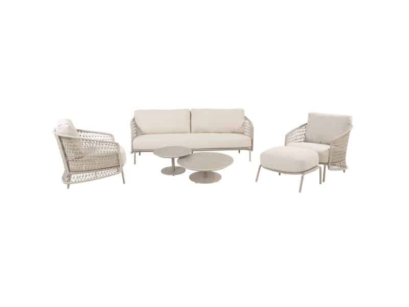 Puccini stoel bank loungeset 6 delig keramiek latte 4 Seasons Outdoor