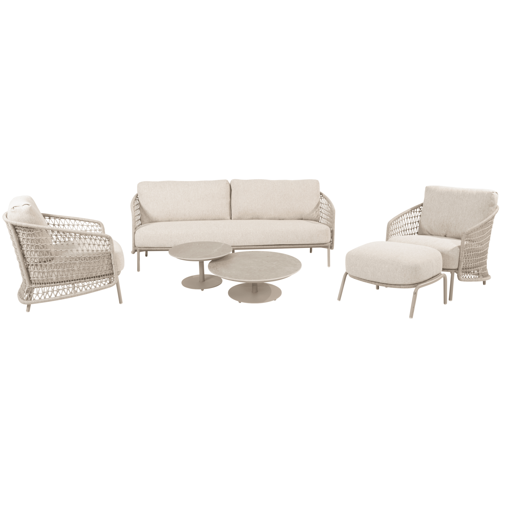 puccini stoel bank loungeset 6 delig keramiek latte 4 seasons outdoor