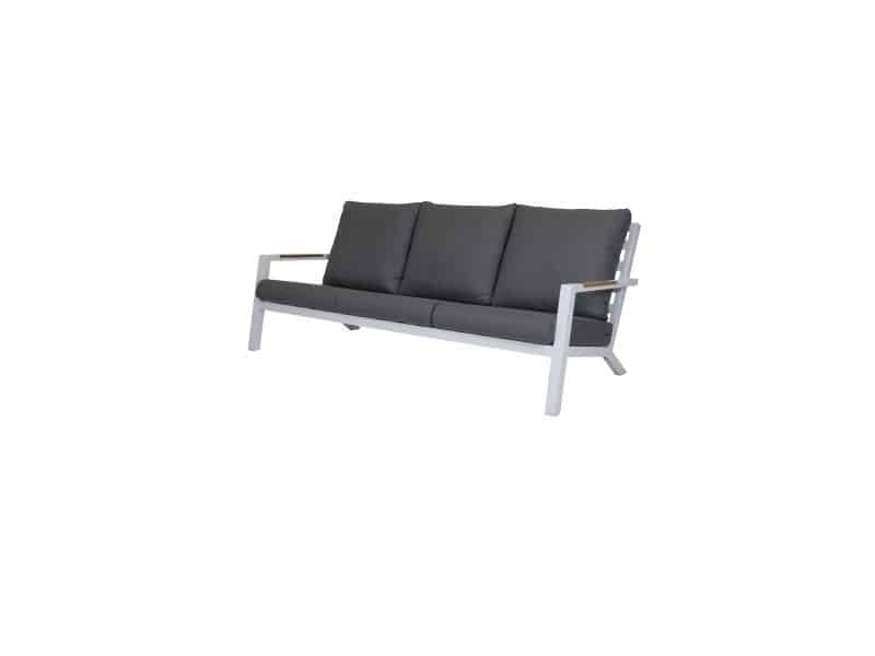 Qopps Ascon loungebank 3-zits frame mat White teak arm