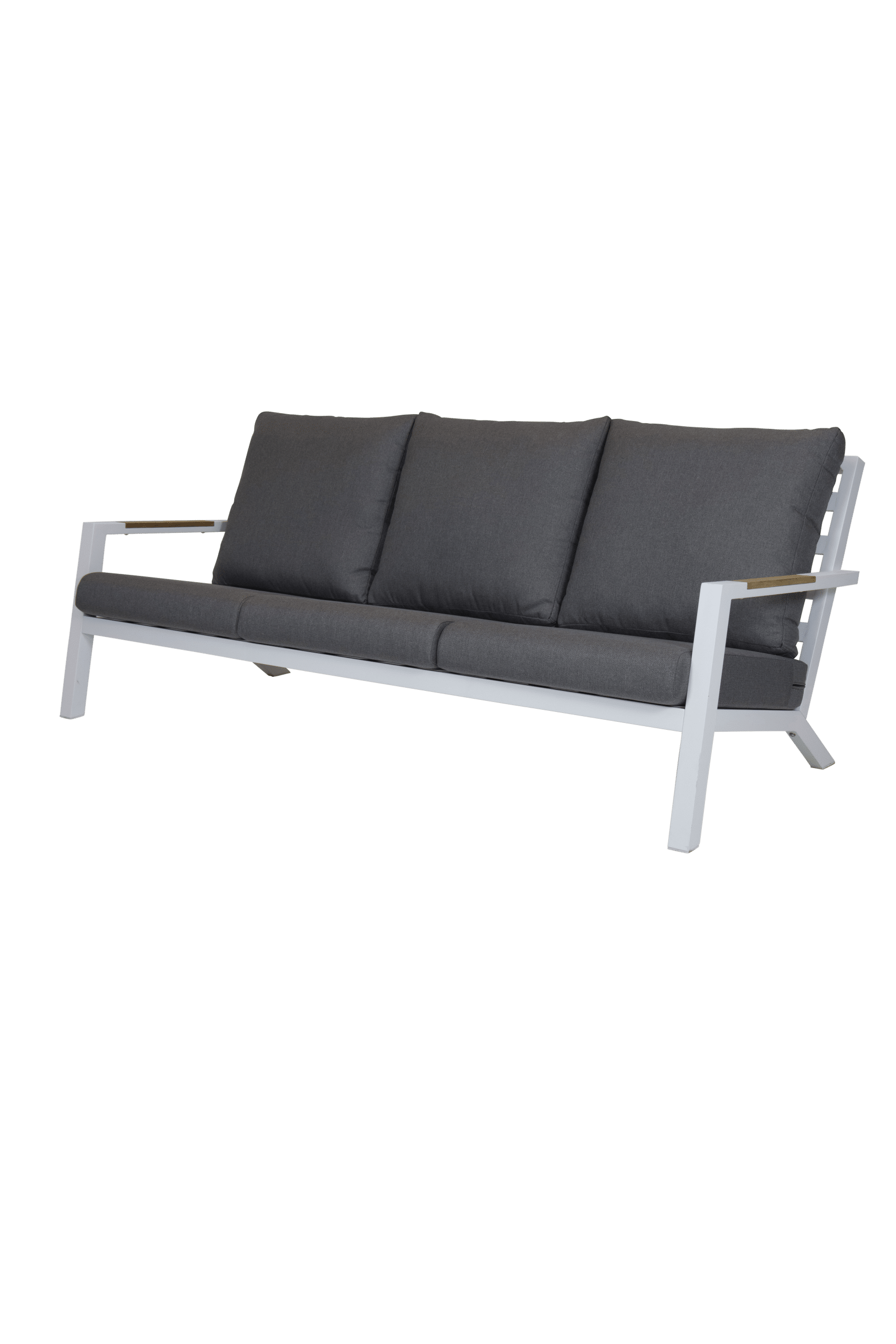 qopps ascon loungebank 3 zits frame mat white teak arm