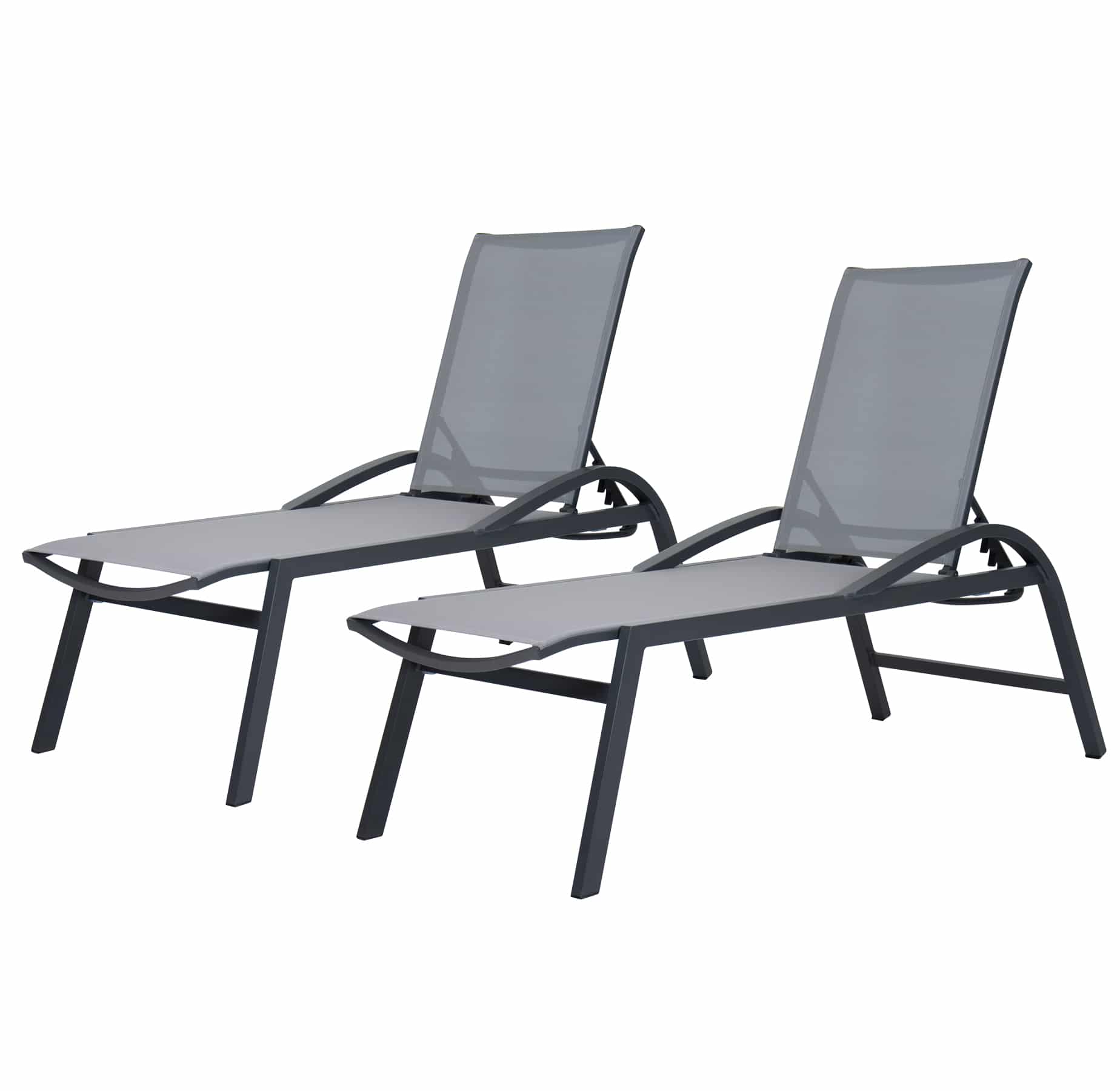 qopps beaufort ligbed per 2 stuks royal grey frame textileen