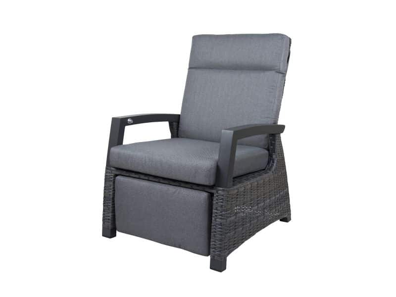 Qopps Darwin lounge tuinstoel | gasveer verstelbaar met voetstuk antraciet | Specialist in Tuinstoelen