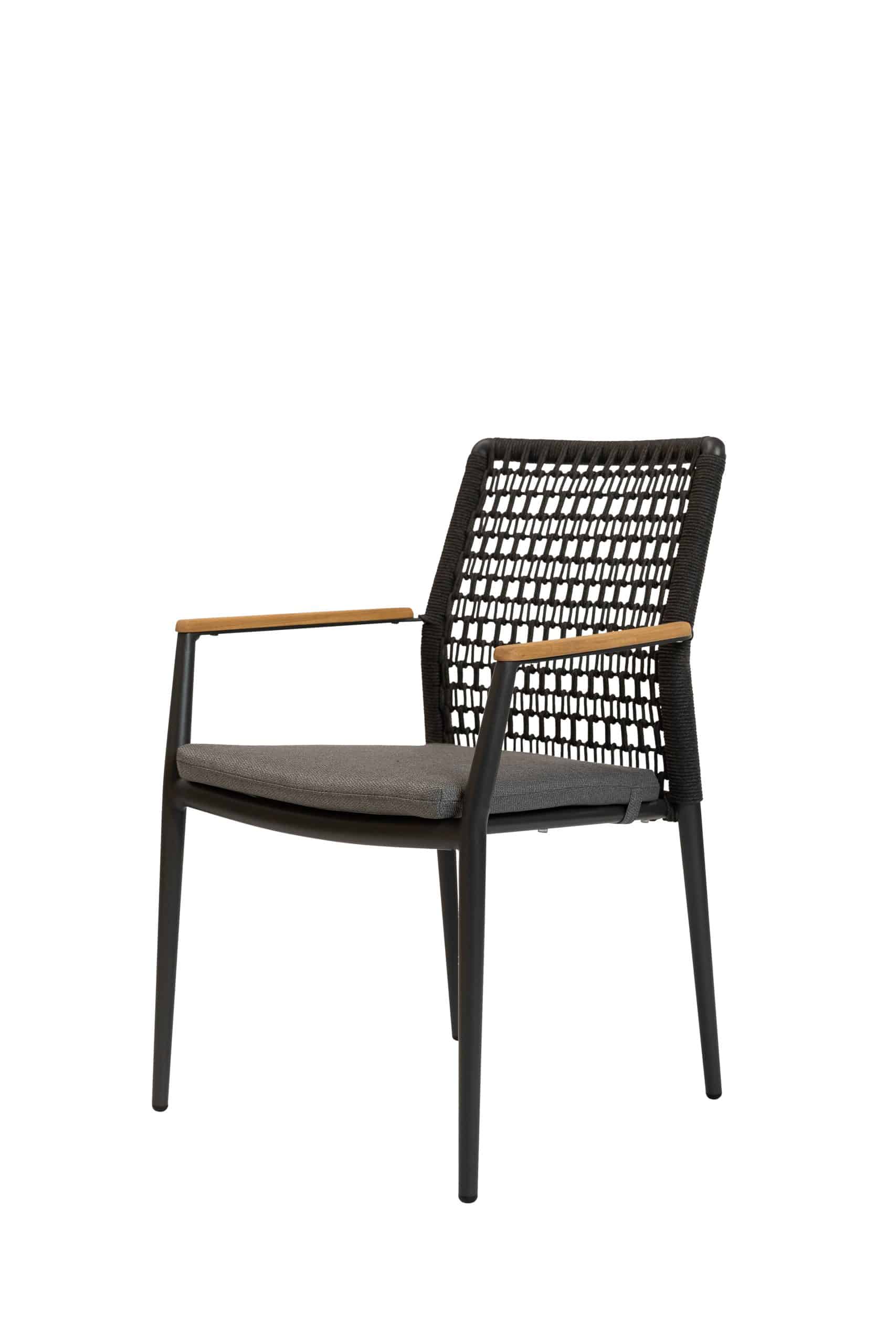 qopps indra dining tuinstoel stapelbaar rope antraciet