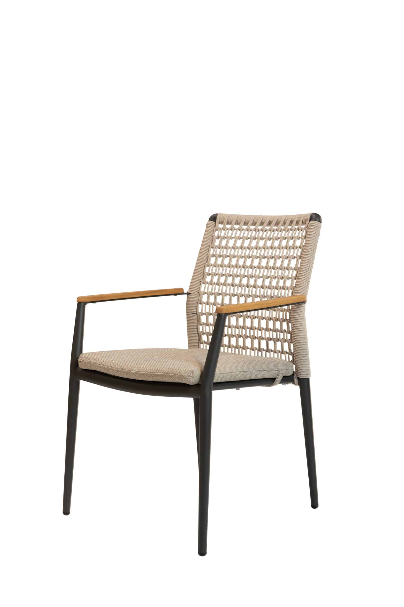 qopps indra dining tuinstoel stapelbaar rope beige