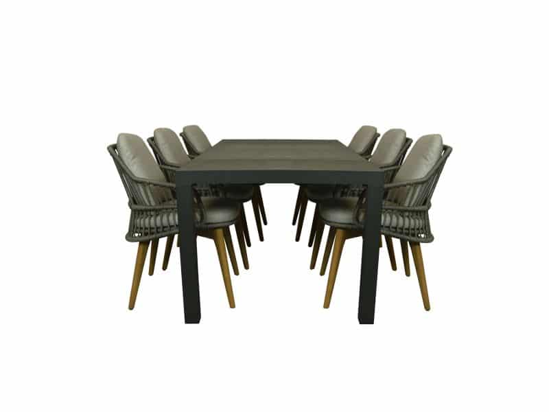 Qopps Levas tuintafel met 4SO Sempre dining tuinstoel