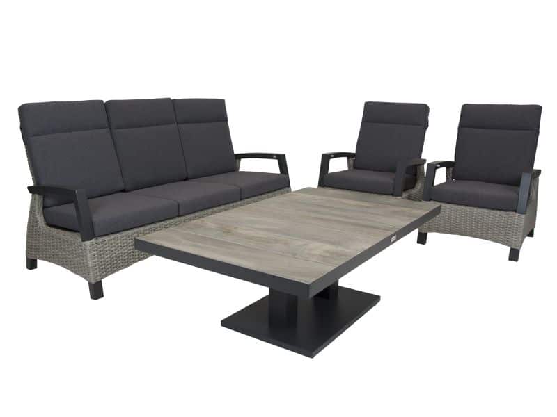 Qopps loungeset 3-zits bank met 2 stoelen Orlon tafel Camos