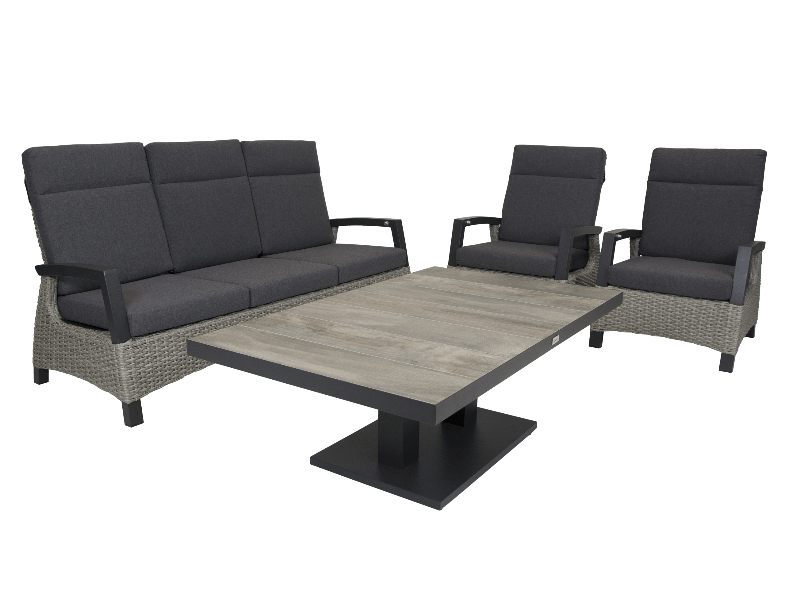 qopps loungeset 3 zits bank met 2 stoelen orlon tafel camos