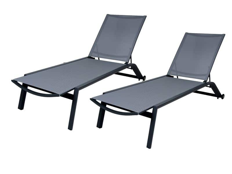 Qopps Nanna ligbed, per 2 stuks, mat royal Grey textileen 34 cm hoog