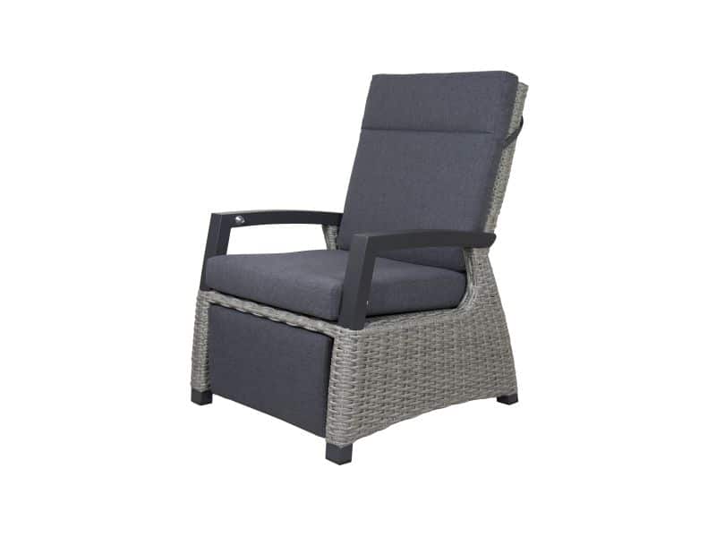 Qopps Orlon lounge tuinstoel, gasveer verstelbaar met voetstuk Cloudy Grey