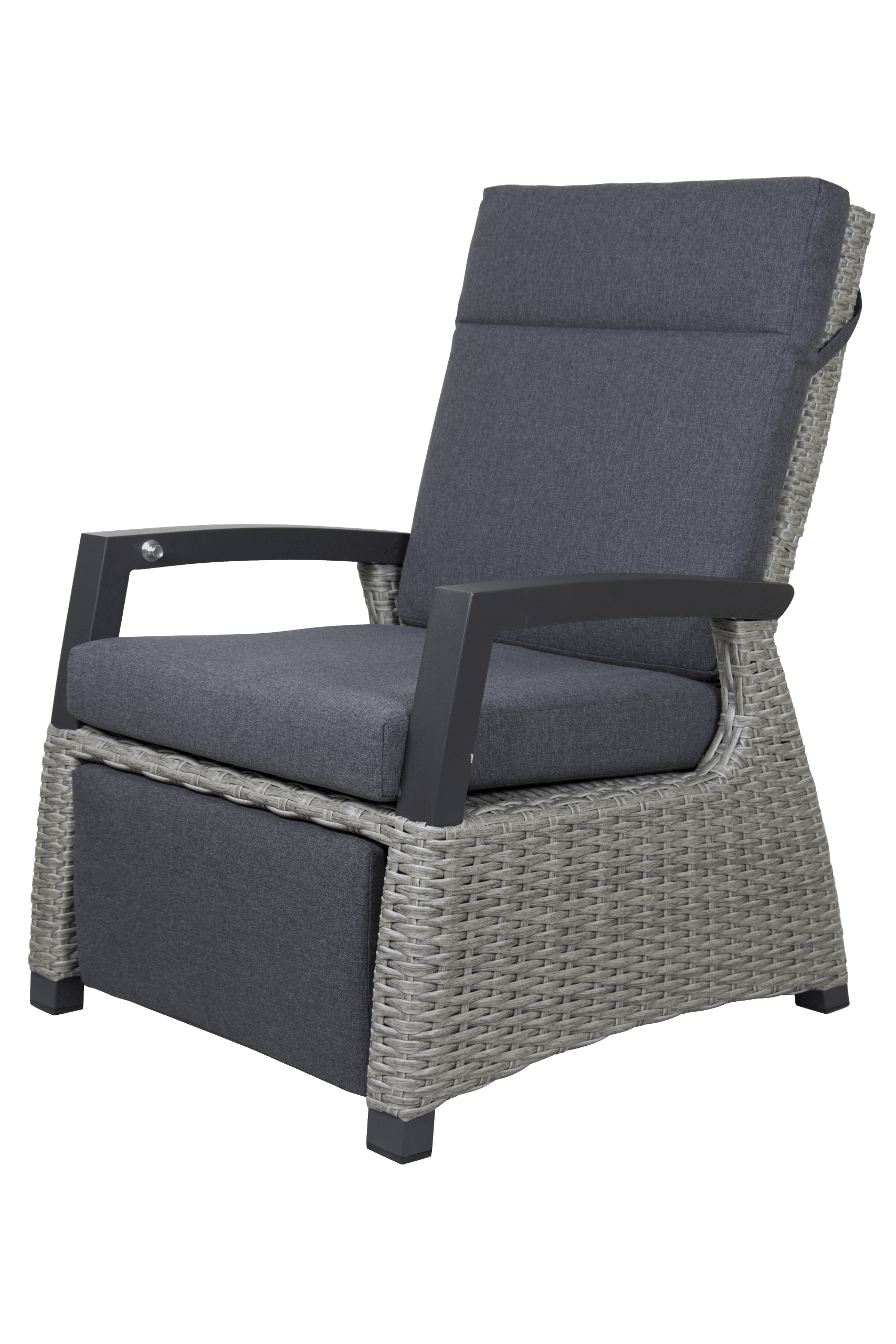 qopps orlon lounge tuinstoel, gasveer verstelbaar met voetstuk cloudy grey