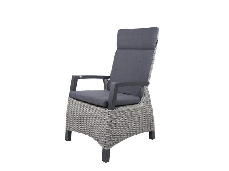 Qopps Tuinstoel verstelbaar met gasveer Orlon wicker cloudy Grey