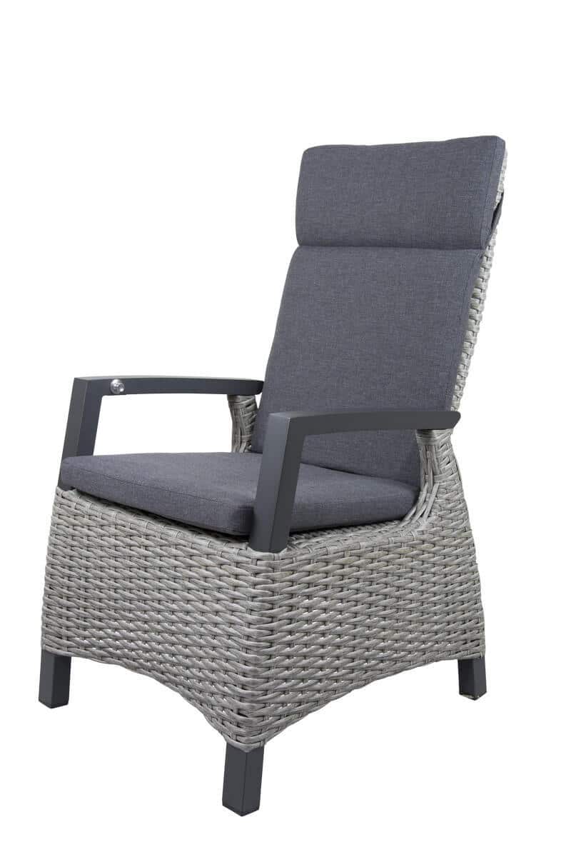 qopps tuinstoel verstelbaar met gasveer orlon wicker cloudy grey