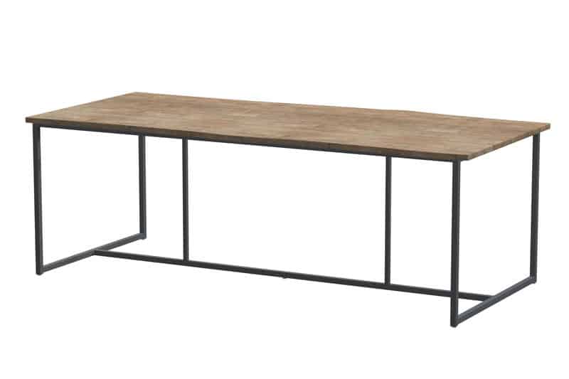 quatro tafelframe antracite met tafelblad robusto teak 220 x 95 cm 4so 4so