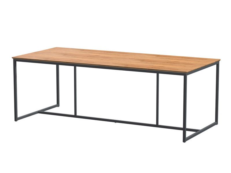 Quatro tafelframe Antracite met tafelblad Teak 220 x 95 cm 4SO - 4so