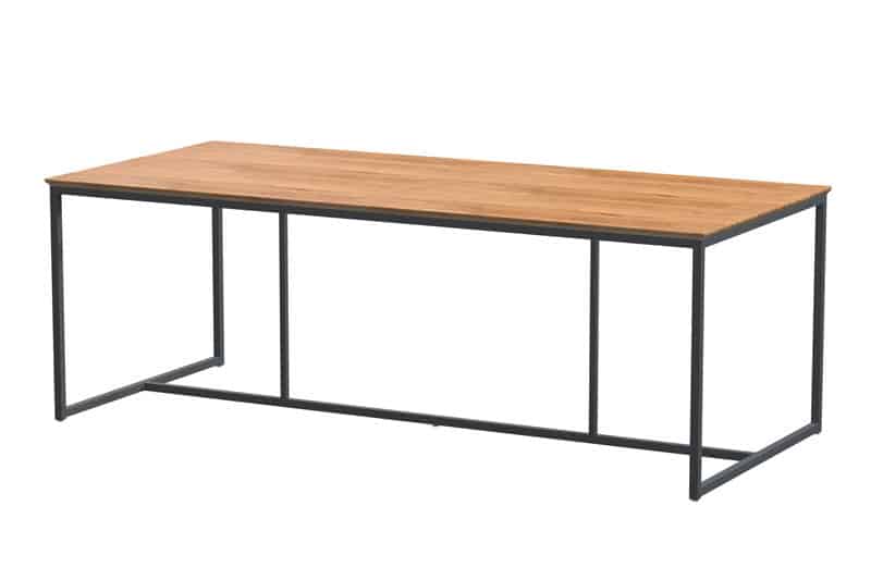 quatro tafelframe antracite met tafelblad teak 220 x 95 cm 4so 4so