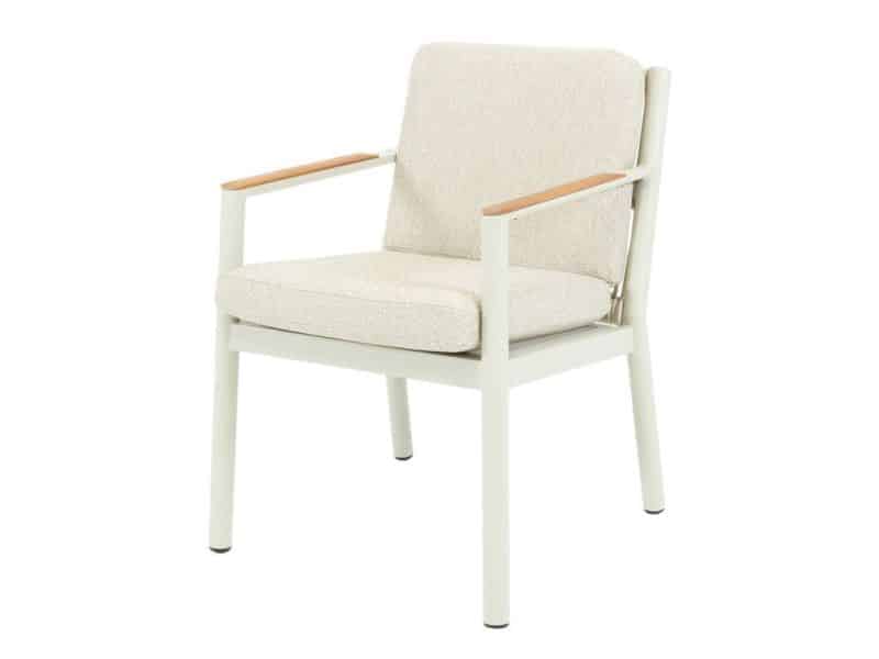 Rocca dining tuinstoel latte frame en beige kussens