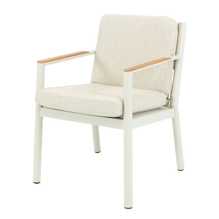 rocca dining tuinstoel latte frame en beige kussens