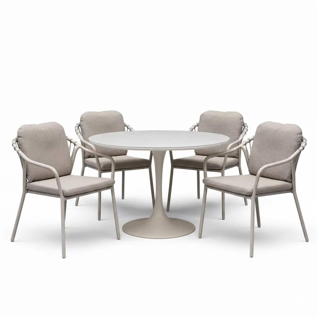 sandora flair dining tuinset 5 delig latte 120xh75cm