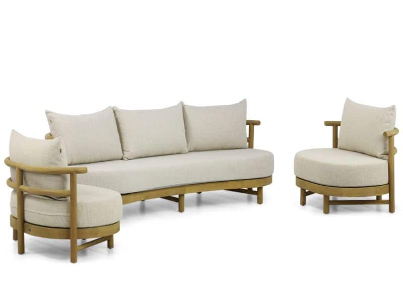 Santika Kayu stoel-bank loungeset 3-delig