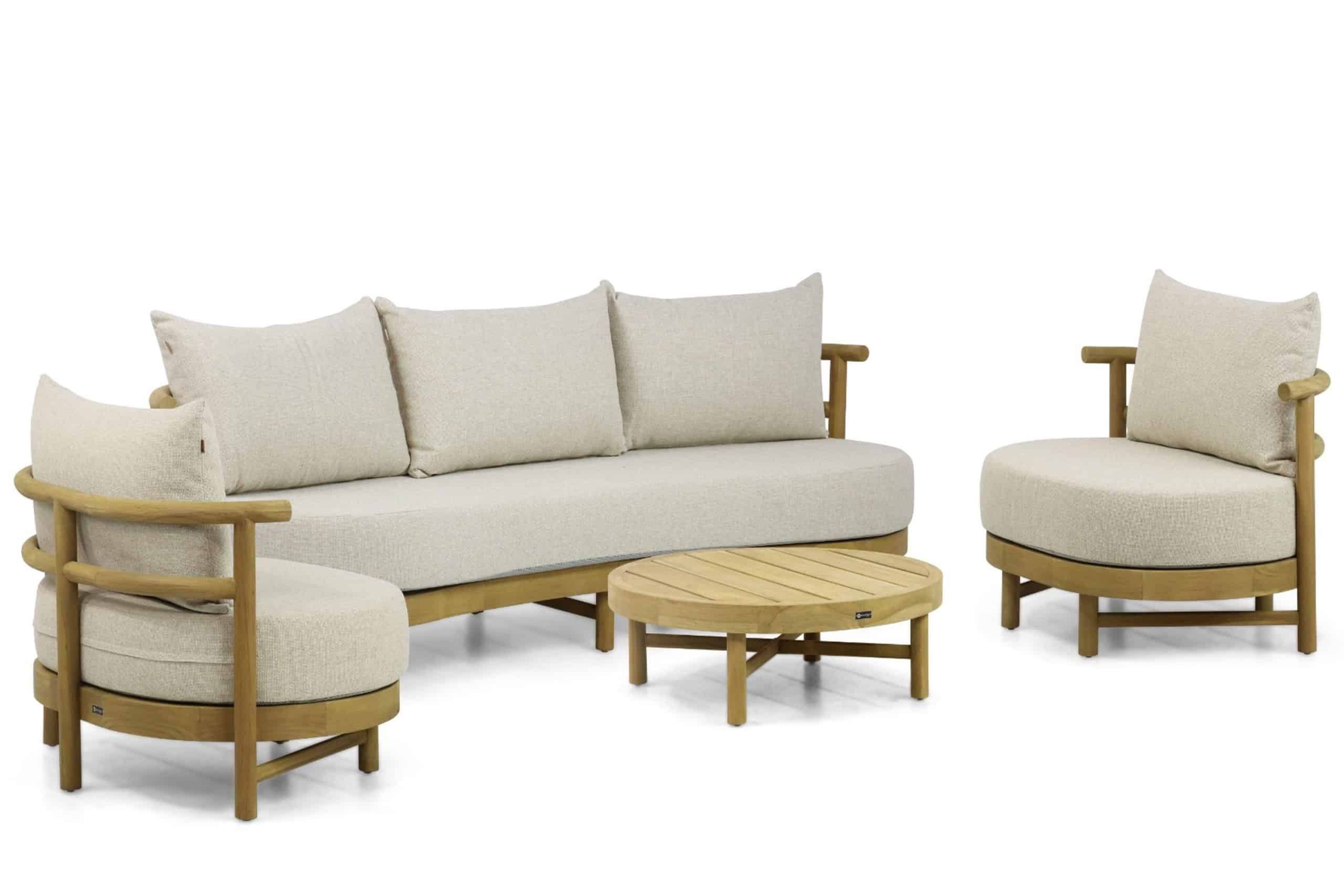 santika kayu stoel bank loungeset 4 delig