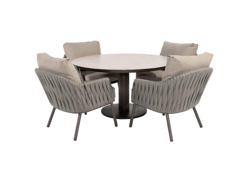 Sarah Cannes low dining tuinset 130xH69 cm 5 delig keramiek terre Taste 4SO