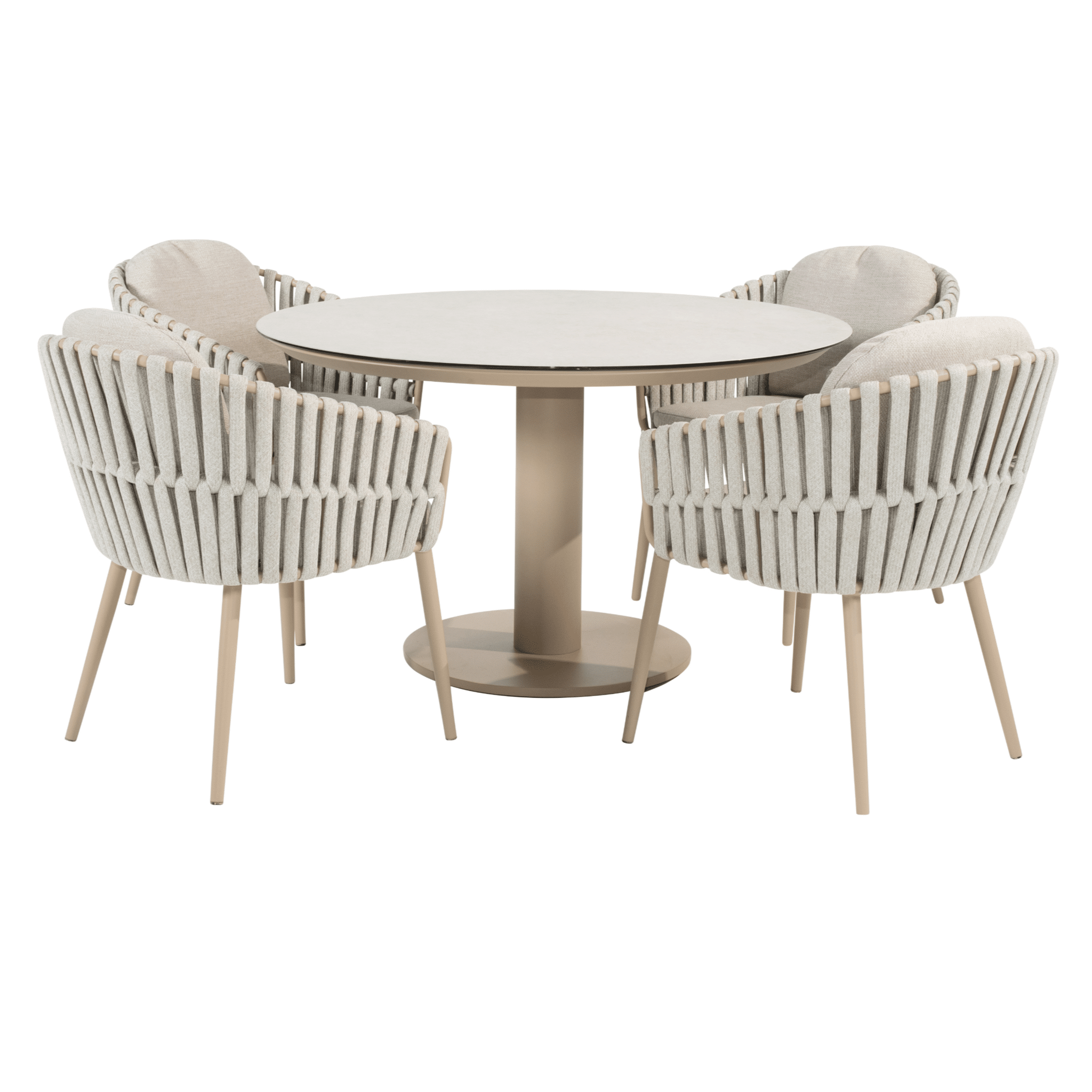 sarah eva dining tuinset 120xh75 cm rond keramiek latte taste 4so