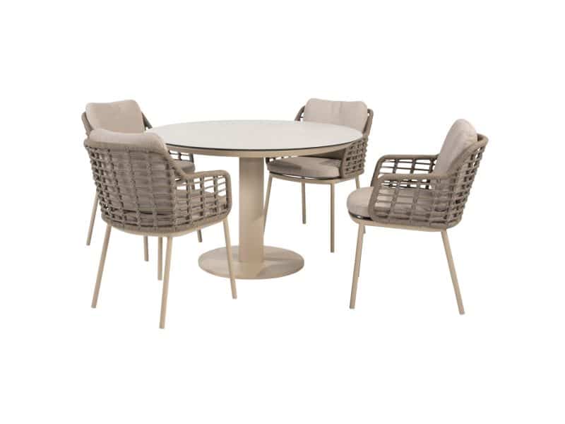 Sarah Puglia dining tuinset 120xH75 cm 5 delig keramiek latte Taste 4SO