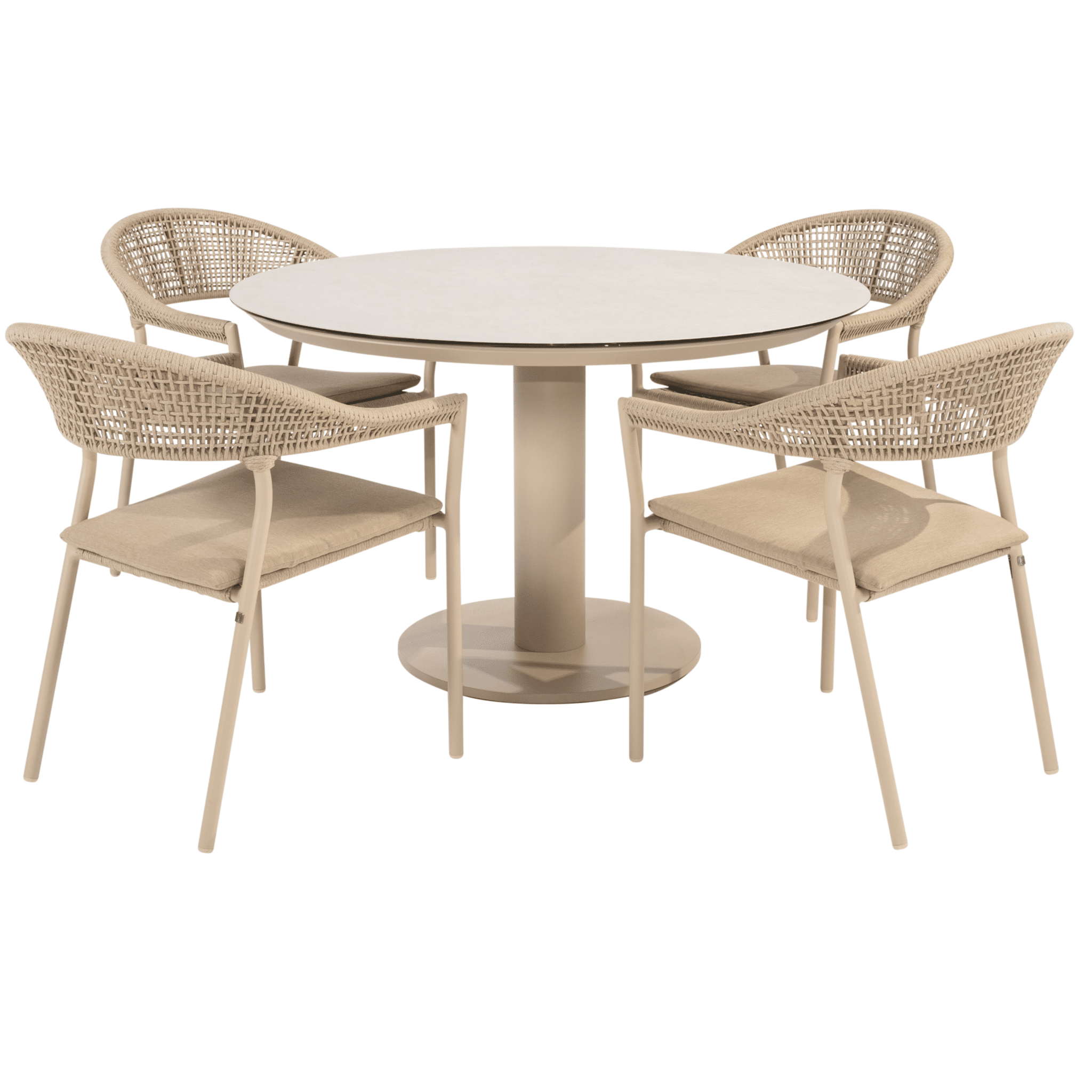 sarah sienna dining tuinset 120xh75 cm 5 delig latte keramiek taste 4so
