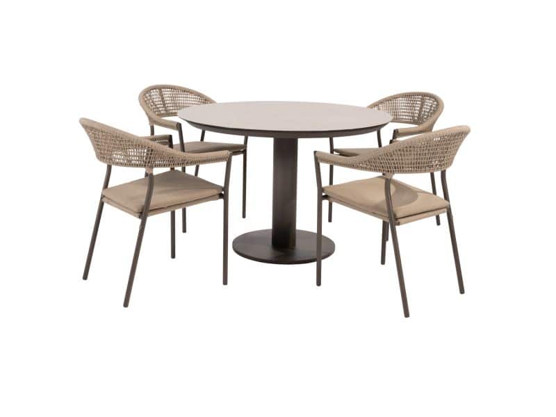 Sarah Sienna dining tuinset 120xH75 cm 5 delig terre keramiek Taste 4SO